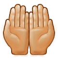Emoji 🤲🏼 Mani Unite In Alto: Carnagione Abbastanza Chiara su Samsung One UI 2.5.