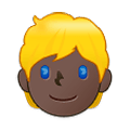 👱🏿 Emoji Persona Adulta Rubia: Tono De Piel Oscuro en Samsung One UI 2.5.