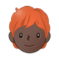 🧑🏿‍🦰 Emoji Erwachsener: dunkle Hautfarbe, rotes Haar Samsung One UI 2.5.