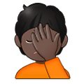 🤦🏿 Emoji Persona Con La Mano En La Frente: Tono De Piel Oscuro en Samsung One UI 2.5.