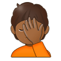 Emoji 🤦🏾 Persona Esasperata: Carnagione Abbastanza Scura su Samsung One UI 2.5.