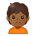 🙍🏾 Emoji missmutige Person: mitteldunkle Hautfarbe Samsung One UI 2.5.