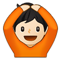 🙆🏻 Emoji Person mit Händen auf dem Kopf: helle Hautfarbe Samsung One UI 2.5.