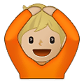 🙆🏼 Emoji Person mit Händen auf dem Kopf: mittelhelle Hautfarbe Samsung One UI 2.5.