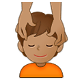 💆🏽 Emoji Persona Recibiendo Masaje: Tono De Piel Medio en Samsung One UI 2.5.