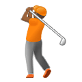 🏌🏾 Emoji Golfista: Pele Morena Escura na Samsung One UI 2.5.