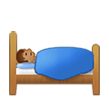 🛌🏽 Emoji im Bett liegende Person: mittlere Hautfarbe Samsung One UI 2.5.