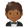 🤵🏾 Emoji Persona Con Esmoquin: Tono De Piel Oscuro Medio en Samsung One UI 2.5.