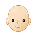 🧑🏻‍🦲 Emoji Erwachsener: helle Hautfarbe, Glatze Samsung One UI 2.5.
