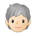 🧑🏻‍🦳 Emoji Erwachsener: helle Hautfarbe, weißes Haar Samsung One UI 2.5.