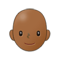 🧑🏾‍🦲 Emoji Erwachsener: mitteldunkle Hautfarbe, Glatze Samsung One UI 2.5.