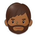 🧔🏾 Emoji Mann: mitteldunkle Hautfarbe, Bart Samsung One UI 2.5.