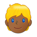 👱🏾 Emoji Pessoa: Pele Morena Escura E Cabelo Louro na Samsung One UI 2.5.