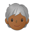 🧑🏾‍🦳 Emoji Erwachsener: mitteldunkle Hautfarbe, weißes Haar Samsung One UI 2.5.