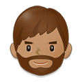 🧔🏽 Emoji Mann: mittlere Hautfarbe, Bart Samsung One UI 2.5.