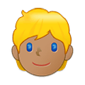 👱🏽 Emoji Person: mittlere Hautfarbe, blondes Haar Samsung One UI 2.5.
