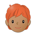 🧑🏽‍🦰 Emoji Erwachsener: mittlere Hautfarbe, rotes Haar Samsung One UI 2.5.
