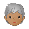 🧑🏽‍🦳 Emoji Erwachsener: mittlere Hautfarbe, weißes Haar Samsung One UI 2.5.