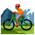 🚵🏾 Emoji Pessoa Fazendo Mountain Bike: Pele Morena Escura na Samsung One UI 2.5.