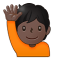 🙋🏿 Emoji Person mit erhobenem Arm: dunkle Hautfarbe Samsung One UI 2.5.