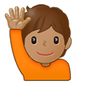 🙋🏽 Emoji Persona Con La Mano Levantada: Tono De Piel Medio en Samsung One UI 2.5.