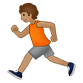 🏃🏽 Emoji Persona Corriendo: Tono De Piel Medio en Samsung One UI 2.5.
