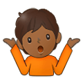 Emoji 🤷🏾 Persona Che Scrolla Le Spalle: Carnagione Abbastanza Scura su Samsung One UI 2.5.