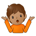 Emoji 🤷🏽 Persona Che Scrolla Le Spalle: Carnagione Olivastra su Samsung One UI 2.5.