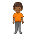 🧍🏾 Emoji stehende Person: mitteldunkle Hautfarbe Samsung One UI 2.5.
