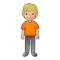🧍🏼 Emoji Persona De Pie: Tono De Piel Claro Medio en Samsung One UI 2.5.