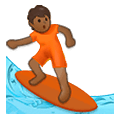 🏄🏾 Emoji Surfista: Pele Morena Escura na Samsung One UI 2.5.