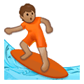 Emoji 🏄🏽 Persona Che Fa Surf: Carnagione Olivastra su Samsung One UI 2.5.