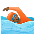 🏊🏾 Emoji Pessoa Nadando: Pele Morena Escura na Samsung One UI 2.5.