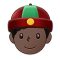 👲🏿 Emoji Mann mit chinesischem Hut: dunkle Hautfarbe Samsung One UI 2.5.