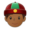 👲🏾 Emoji Homem De Boné: Pele Morena Escura na Samsung One UI 2.5.