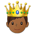 🤴🏾 Emoji Príncipe: Pele Morena Escura na Samsung One UI 2.5.