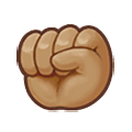 Emoji ✊🏽 Pugno: Carnagione Olivastra su Samsung One UI 2.5.