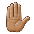 ✋🏽 Emoji Mano Levantada: Tono De Piel Medio en Samsung One UI 2.5.