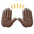 🙌🏿 Emoji Manos Levantadas Celebrando: Tono De Piel Oscuro en Samsung One UI 2.5.