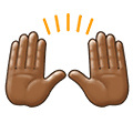 🙌🏾 Emoji Mãos Para Cima: Pele Morena Escura na Samsung One UI 2.5.
