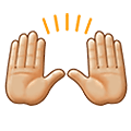 🙌🏼 Emoji Manos Levantadas Celebrando: Tono De Piel Claro Medio en Samsung One UI 2.5.