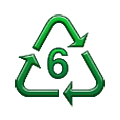 ♸ Emoji Símbolo de reciclaje para plástico tipo- 6 en Samsung One UI 2.5.
