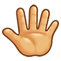 🖑 Emoji Mano levantada con los dedos separados en Samsung One UI 2.5.