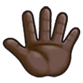 Émoji 🖑🏿 Main levée avec les doigts écartés: Peau Foncée sur Samsung One UI 2.5.