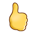 🖒 Emoji Gesto aberto com polegar para cima na Samsung One UI 2.5.