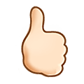 🖒🏻 Emoji Gesto aberto com polegar para cima: Pele Clara na Samsung One UI 2.5.