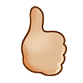 🖒🏼 Emoji Gesto «Pulgar hacia arriba»: Tono De Piel Claro Medio en Samsung One UI 2.5.