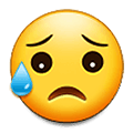 😥 Emoji Rosto Triste, Mas Aliviado na Samsung One UI 2.5.