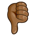Emoji 👎🏾 Pollice Verso: Carnagione Abbastanza Scura su Samsung One UI 2.5.