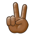 ✌🏾 Emoji Victory-Geste: mitteldunkle Hautfarbe Samsung One UI 2.5.